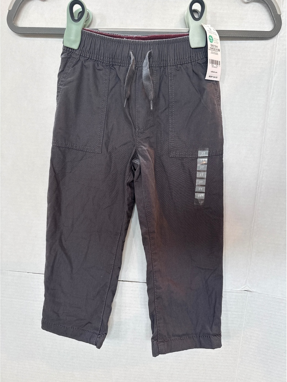 OshKosh B'gosh Toddler Boys 3T Charcoal Gray Cotton Pants